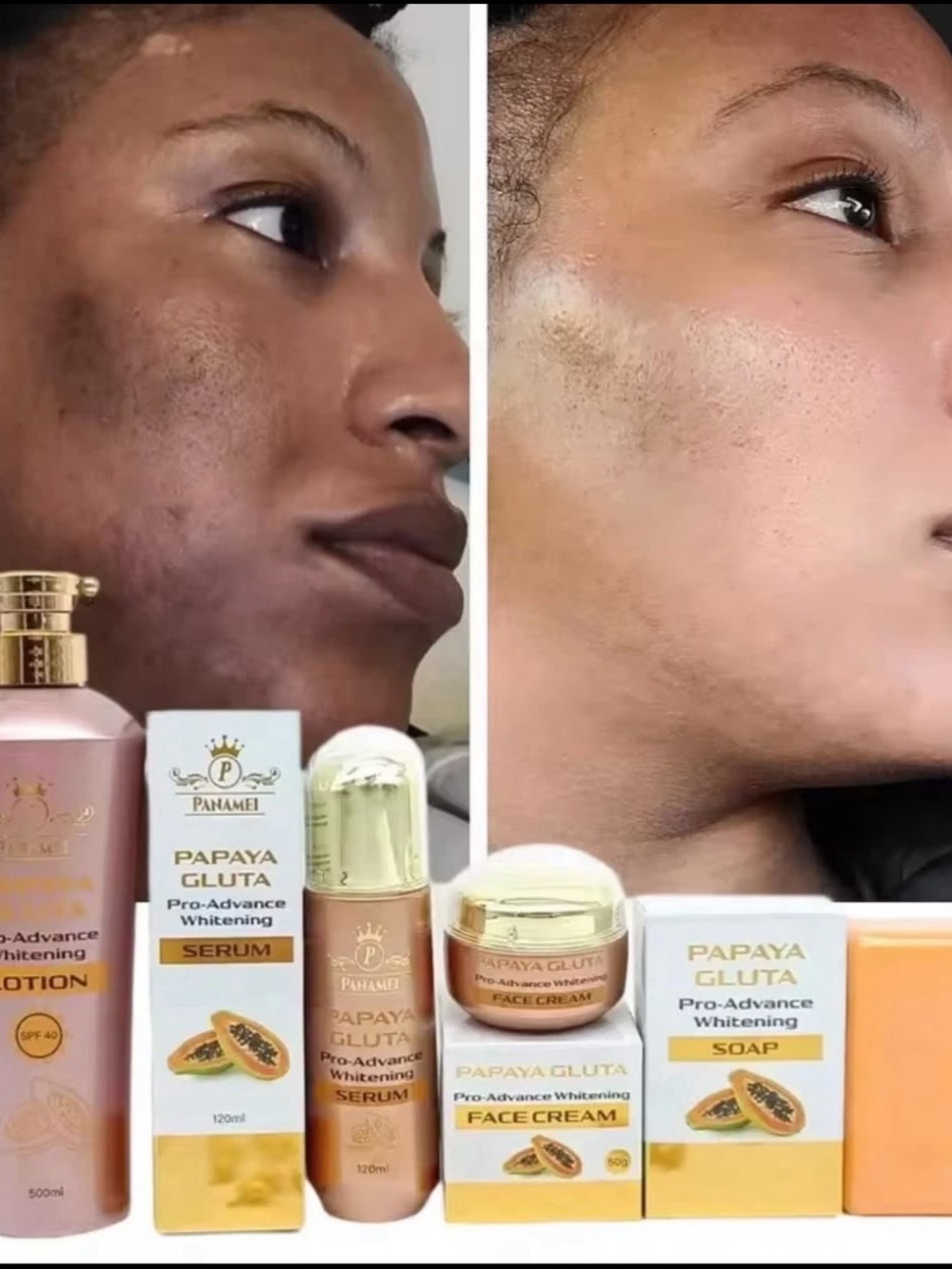 Papaya Gluta Pro-Advance Whitening Face Cream & Serum - Cream/Tan